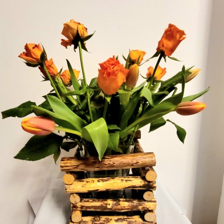 Vase aus Naturholz