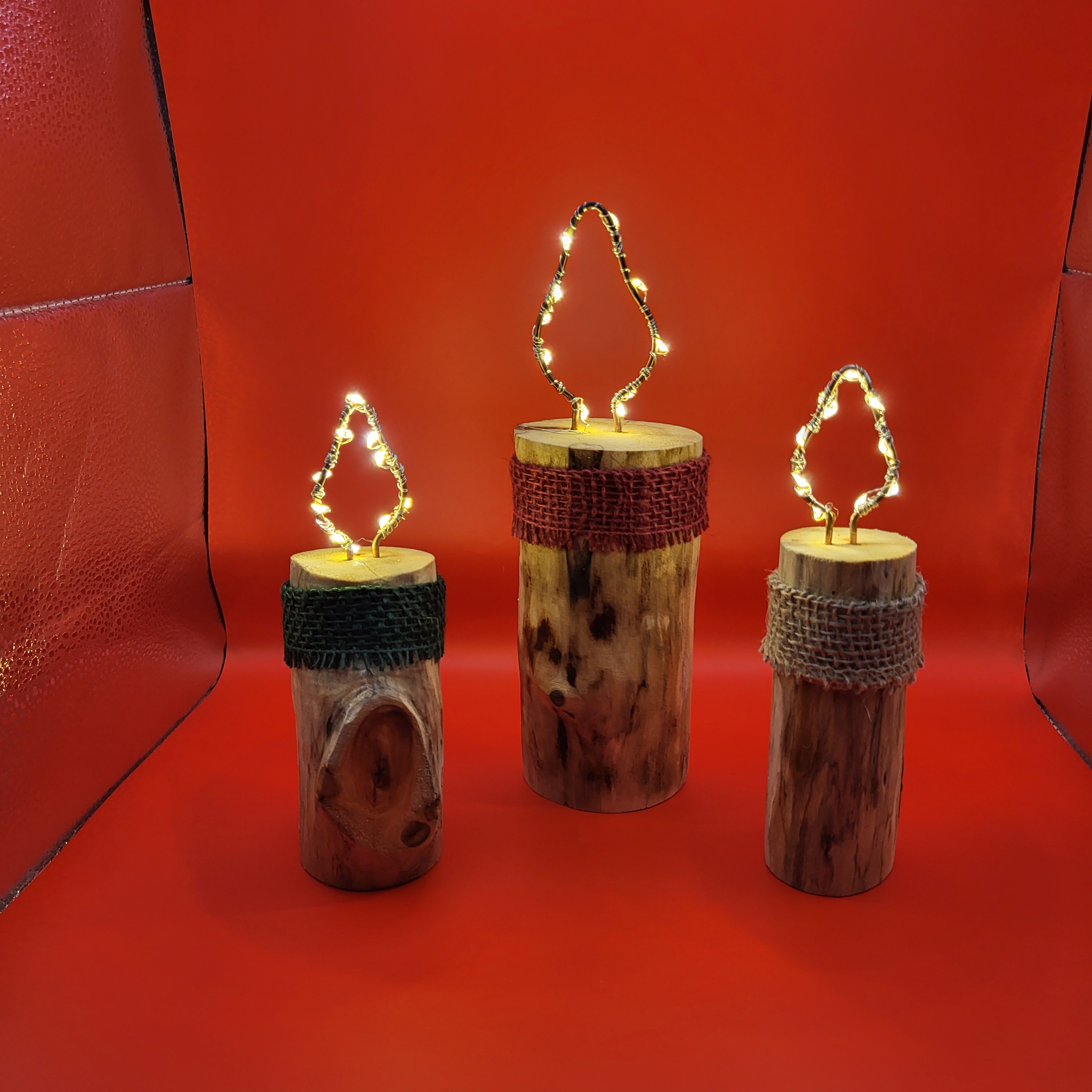 Kerze aus Holz mit Beleuchtung – Bild 4