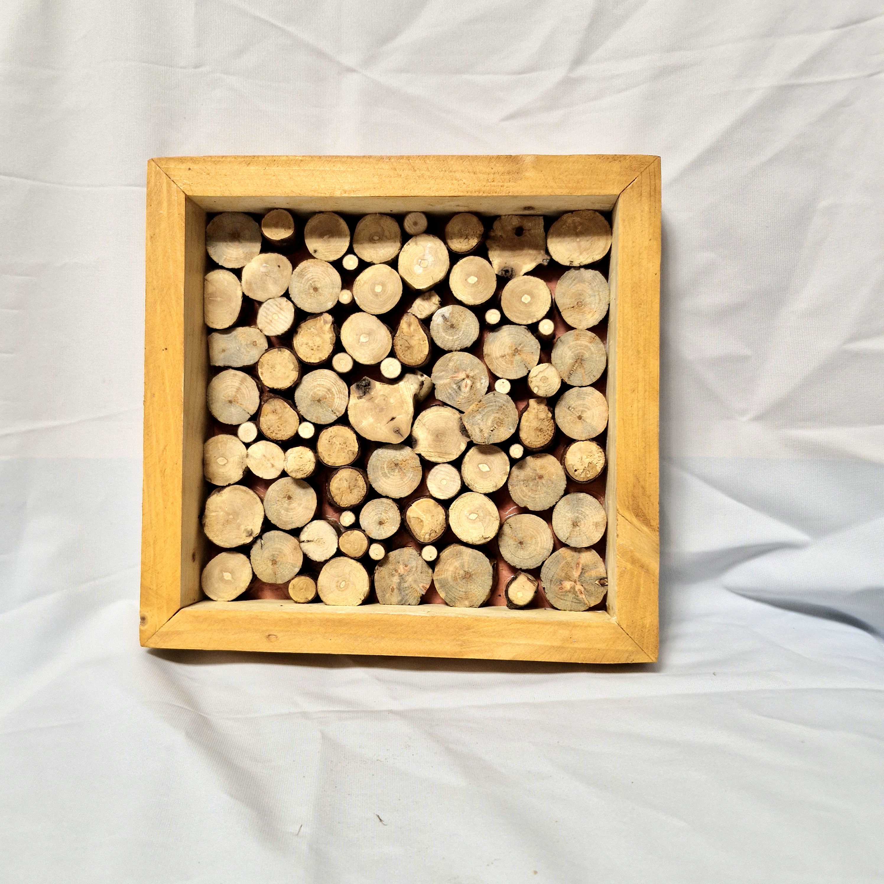 Kleines Rahmenbild aus Holzscheiben – Bild 2
